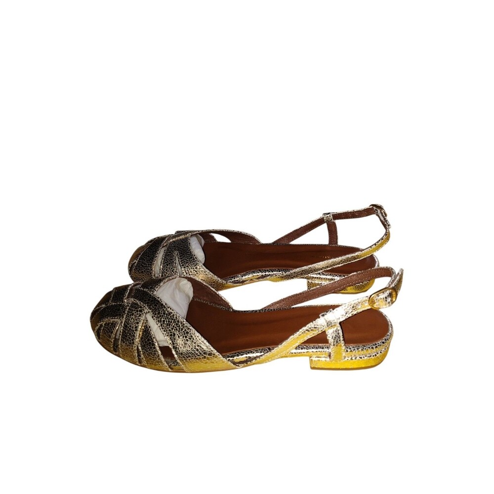 Anonymous Copenhagen Banie Champagne Crackled Metallic Leather Sandal sz8. 53 - Picture 8 of 16